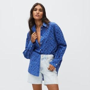 MANGO Swiss Embroidery Shirt Sz 20